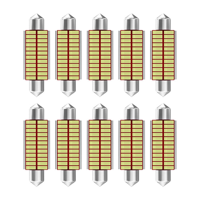 10Pcs Car Interior Light Trunk Light Accessories Light Dome Light Bulbs 41mm