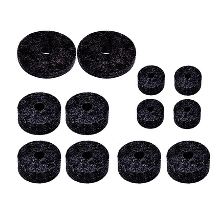 12Pcs Cymbal Felt Washer Hi Hat Clutch Felts Accessories Replacement Sleeves black