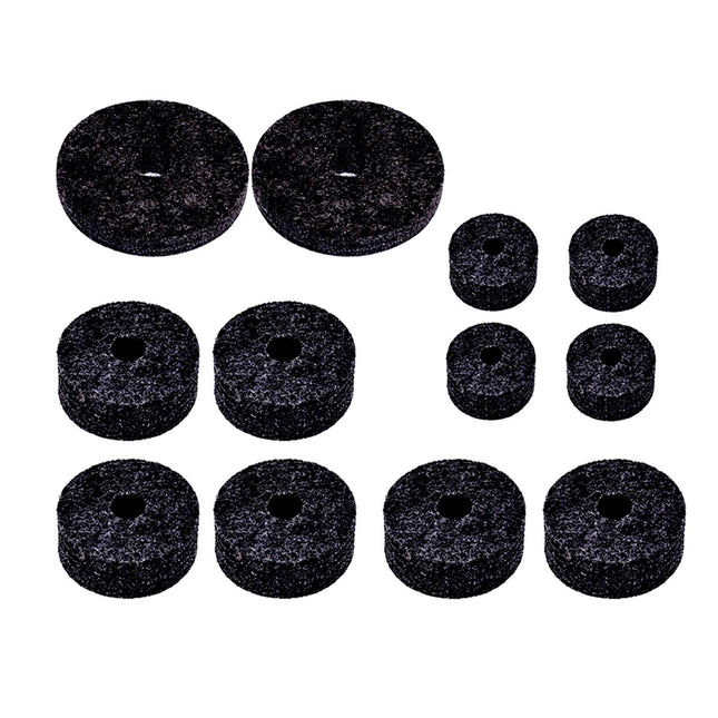 12Pcs Cymbal Felt Washer Hi Hat Clutch Felts Accessories Replacement Sleeves black