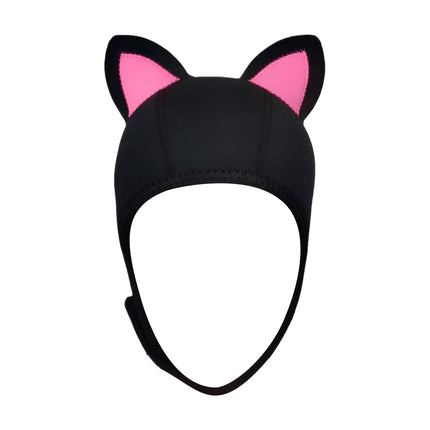 Cat Ears Diving Hood 3mm Neoprene Diving Wetsuit Hood Cute for Sailing Kayak Black Pink