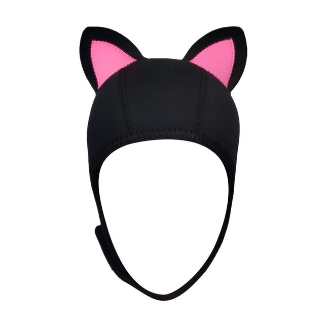 Cat Ears Diving Hood 3mm Neoprene Diving Wetsuit Hood Cute for Sailing Kayak Black Pink