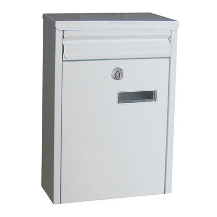Crofta Wall Mounted Mailbox Newspaper Holder Box for Gate Home Office Outside House white