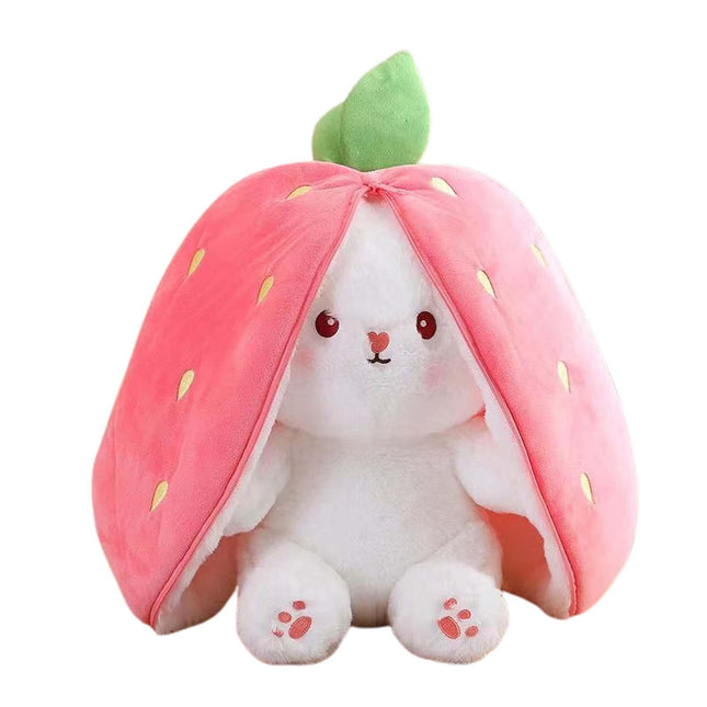 Crofta Animal Plush Toy Women Girls Gifts Soft Rabbit Toy for Children Adults Girls 25cm Strawberry Rabbit