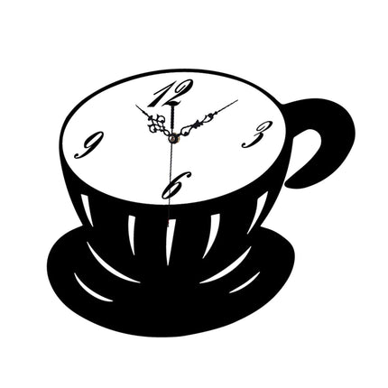 Coffee Cup Wall Clock Fashionable Silent for Living Room Entrance Restaurant