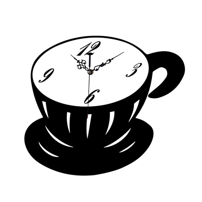 Coffee Cup Wall Clock Fashionable Silent for Living Room Entrance Restaurant