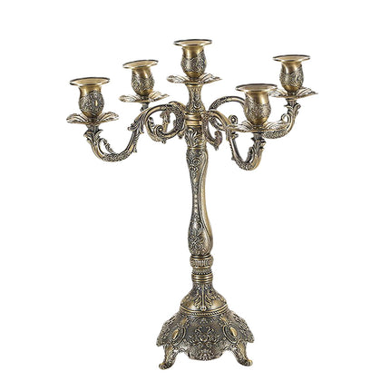 Metal Candlestick Gifts Pillar Candle Holder for Fireplace Banquet Christmas 5 Heads