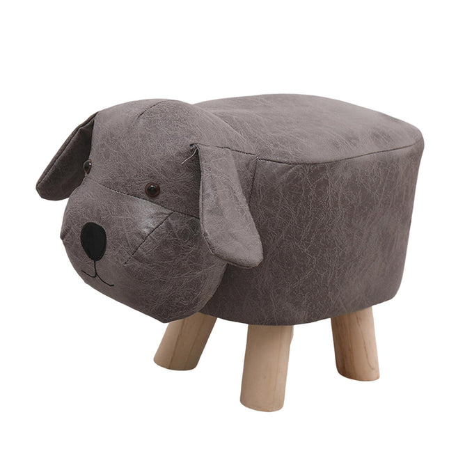 Animal Footstool Cute Upholstered Ottoman for Dressing Room Home Living Room Black dog