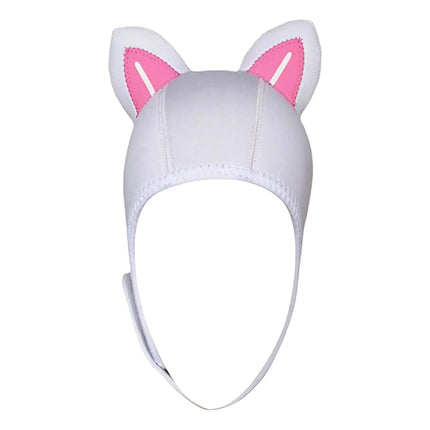 Cat Ears Diving Hood 3mm Neoprene Diving Wetsuit Hood Cute for Sailing Kayak White Pink WhiteLine