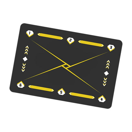 Football Footstep Training Mat Pad Dribble Training Mat for Indoor Household Black Yellow