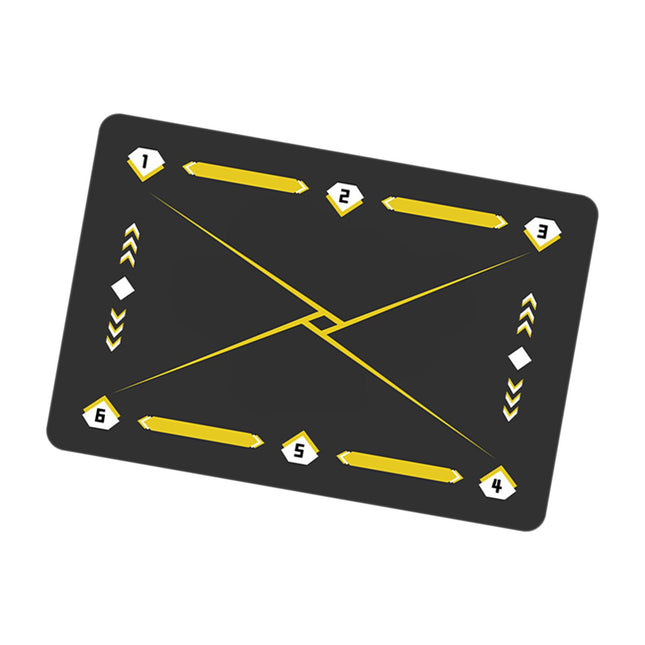 Football Footstep Training Mat Pad Dribble Training Mat for Indoor Household Black Yellow