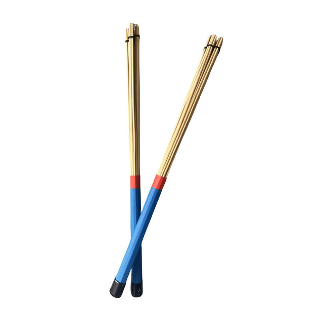2 Pieces Bamboo Drum Stick Rods Brushes for Acoustic Performance Small Venue Blue
