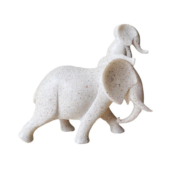 Mother and Kid Elephant Figurine Sculpture for Household Kitchen Dining Cute Style A