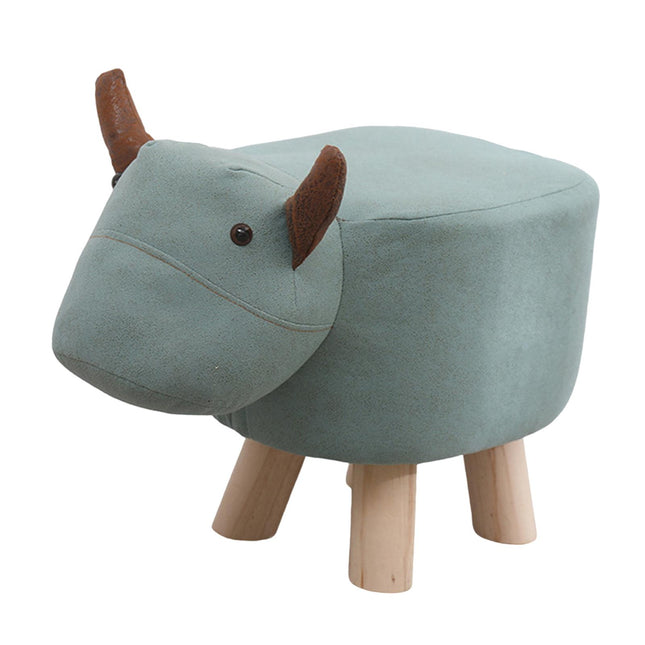 Animal Footstool Cute Upholstered Ottoman for Dressing Room Home Living Room green calf
