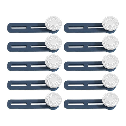 Crofta 10 Pieces Pants Waist Extender Clothes Accessories No Sew Waistband Expander Silver Letter