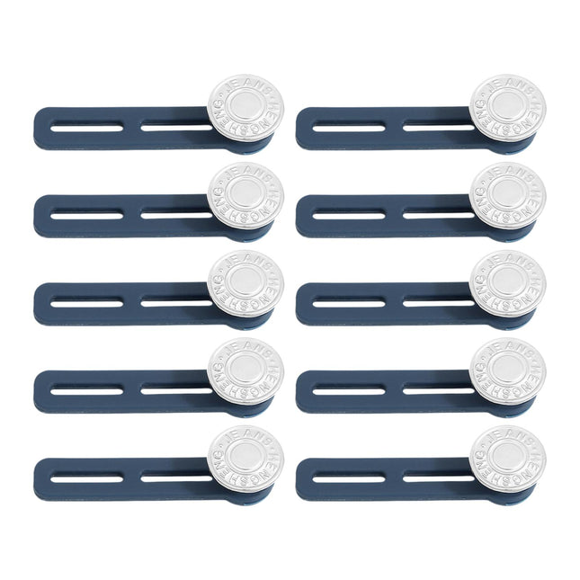Crofta 10 Pieces Pants Waist Extender Clothes Accessories No Sew Waistband Expander Silver Letter