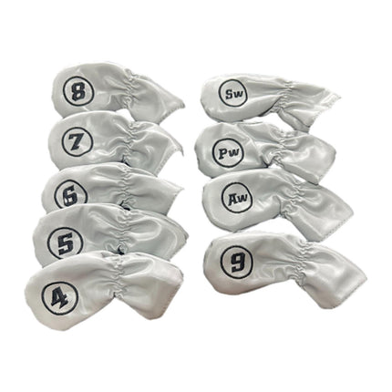 9Pcs Golf Iron Headcovers Fashion Golf Accessories Golf Iron Head Protectors Gray