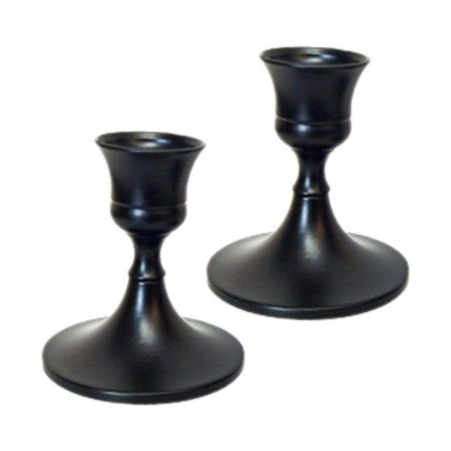 2.5x3inch Metal Taper Candle Holder Table Ornament for Living Room Accessory Black
